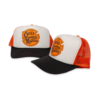 Logo Foam Panel Trucker Hat (Orange Mesh)