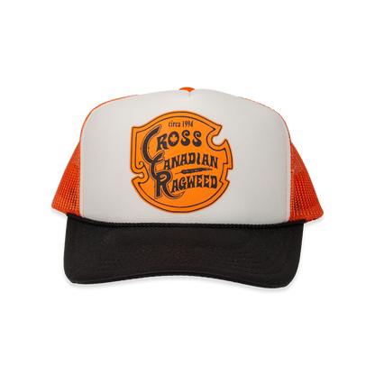 Logo Foam Panel Trucker Hat (Orange Mesh)
